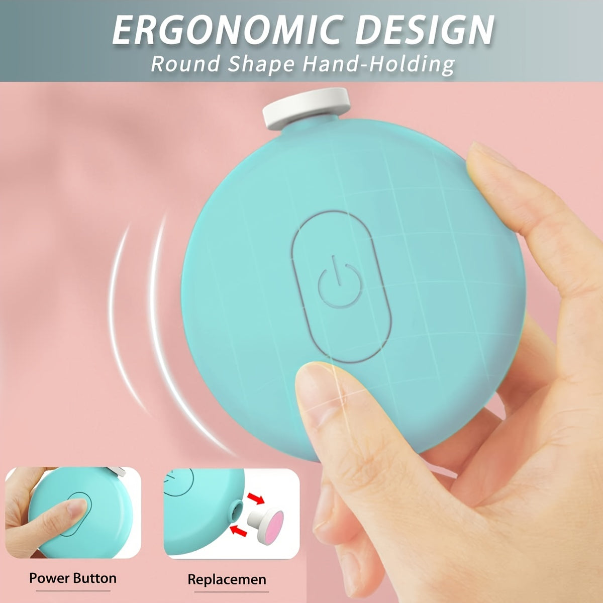 Мягкий электрический триммер для ногтей для детей, включает набор безопасных для новорожденных ножниц с 6 сменными шлифовальными головками. Низкий уровень шума, эргономичный дизайн, набор для красоты для подрезания ногтей у младенцев, детей и взрослых.