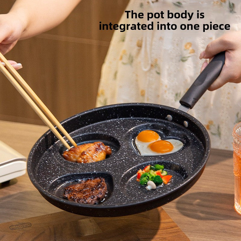 Cast Iron Pan with Round and Square Designs Non-Stick Surface Easy to Clean Kitchen Cookware