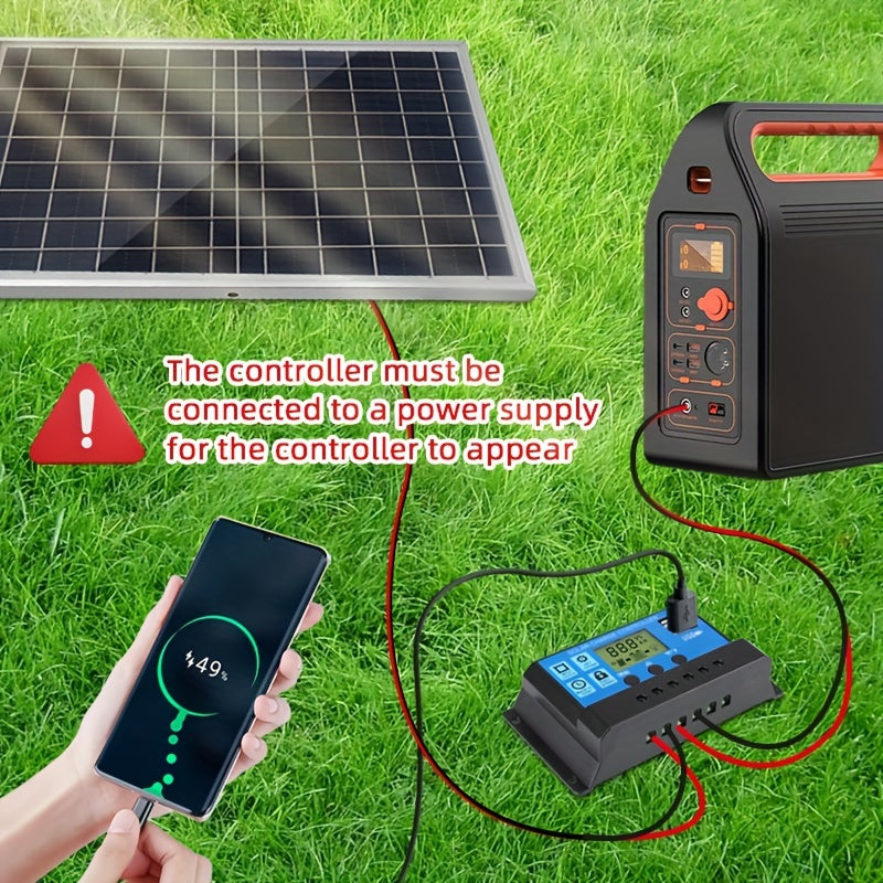 100A nazoratchisi va USB 5V zaryadlovchisi bilan portativ quyosh paneli to'plami RVlar, qayiq, lager, piyoda sayohat, telefonlar, soatlar va uy hayvonlari yotoqlari uchun. Quyosh energiyasi bilan ishlaydi.