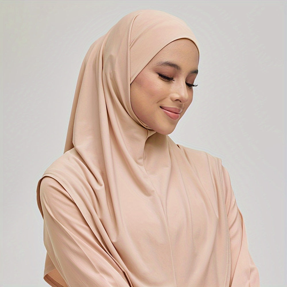 Women's Polyester Hijab Breathable Knit Solid Color Easy Wear