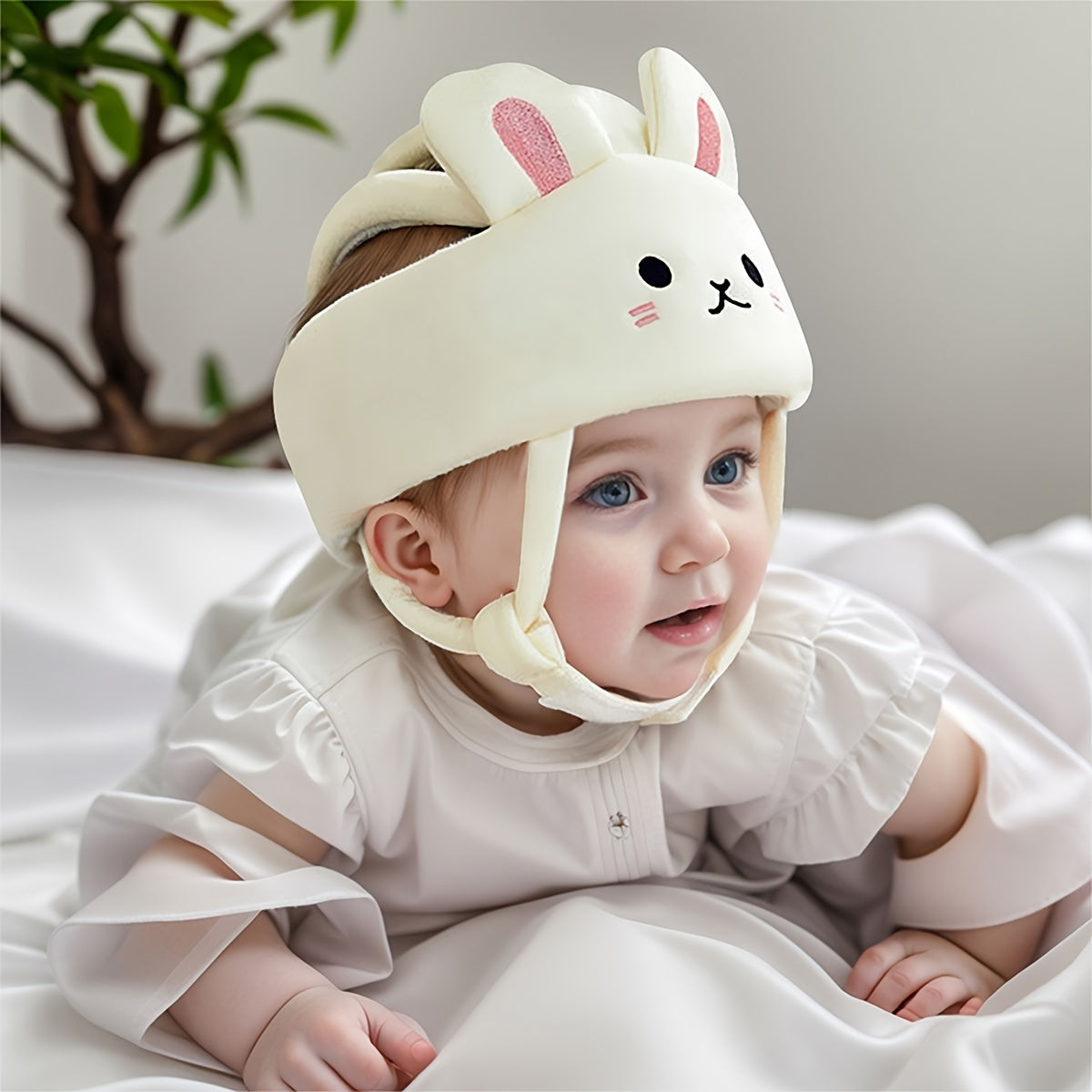 Baby Safety Helmet for Crawling and Walking with Head Cushion and Soft Protector Beige 0+
