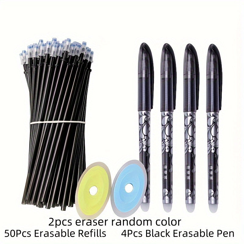 Erasable Gel Pens Set 0.5mm Medium Tip with Refills and Erasers for Office School