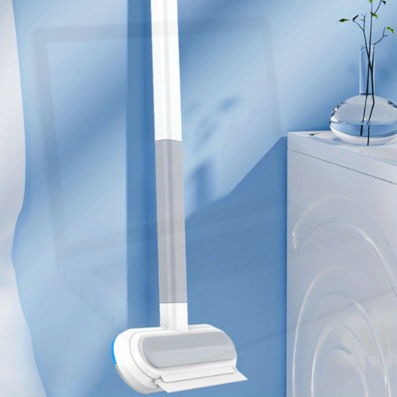 Uzun tutqichli deraza ekranini tozalash uchun cho'tka va uy hayvonlari tuklarini olib tashlovchi