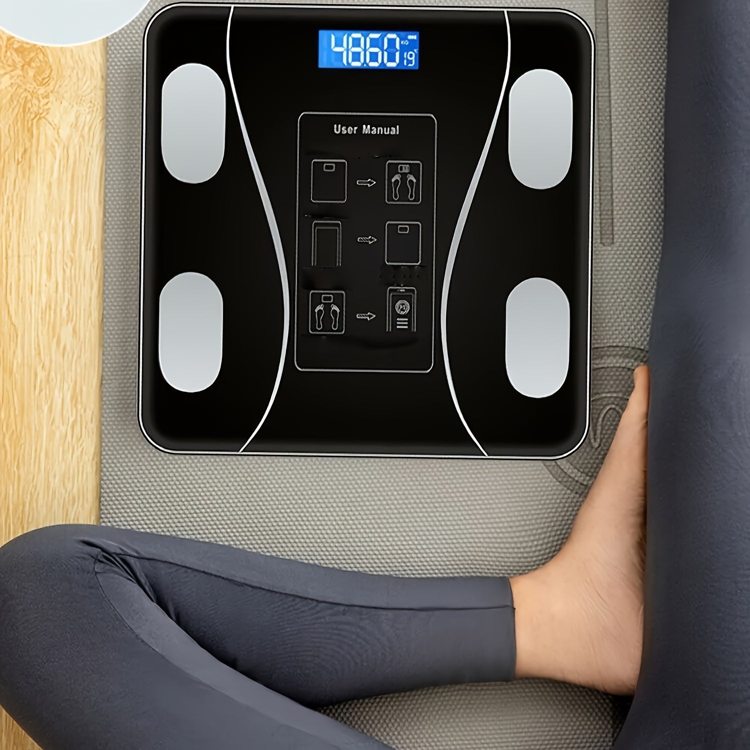 Og'irlikni aniqlash va yozish, ilova orqali boshqarish, haroratni o'lchash, ko'p birlik konversiyasi bilan batareya bilan ishlaydigan aqlli tarozi, fitnesni kuzatish uchun mos. AAA batareyalar kiritilmagan.