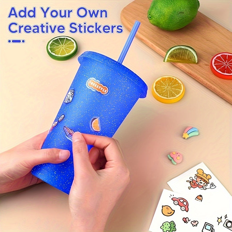 10 штук многоразовых стаканов объемом 24oz с крышками и трубочками, без BPA, для вечеринок и собраний