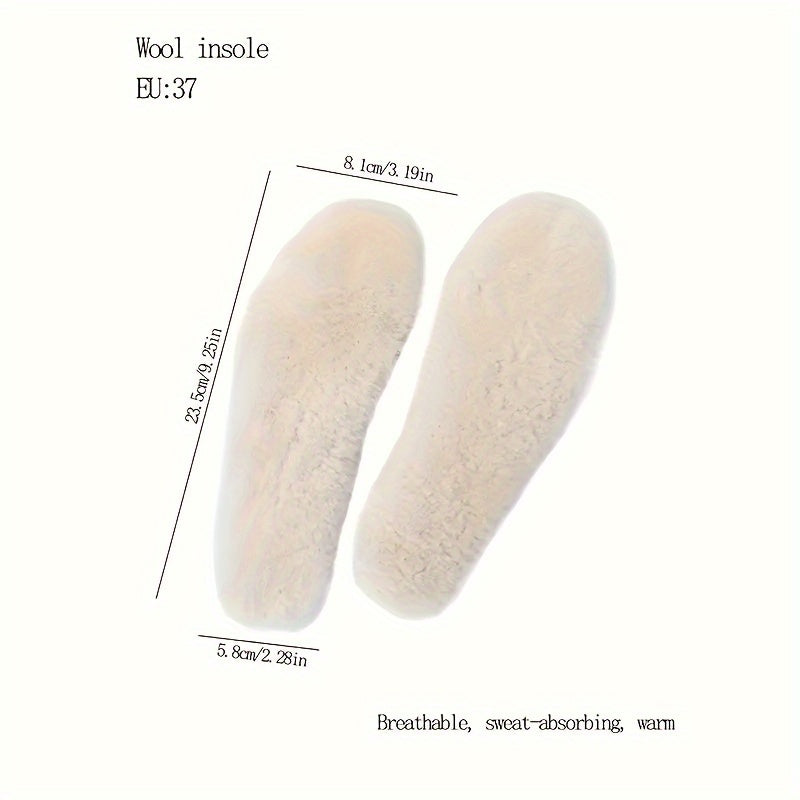 Unisex Velour Fleece Insoles Winter Warmth Thickened Shoe Inserts
