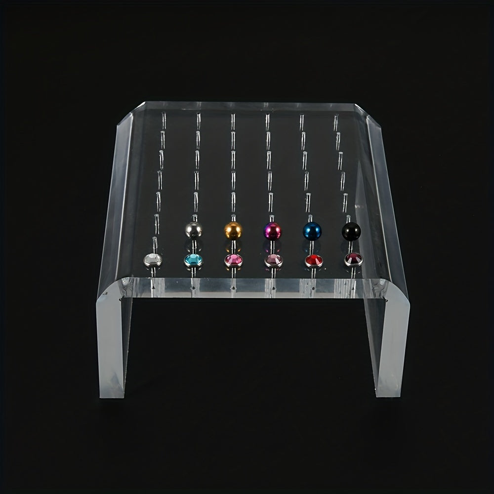 Transparent Jewelry Display Board for Earrings and Body Piercings Dustproof Stylish