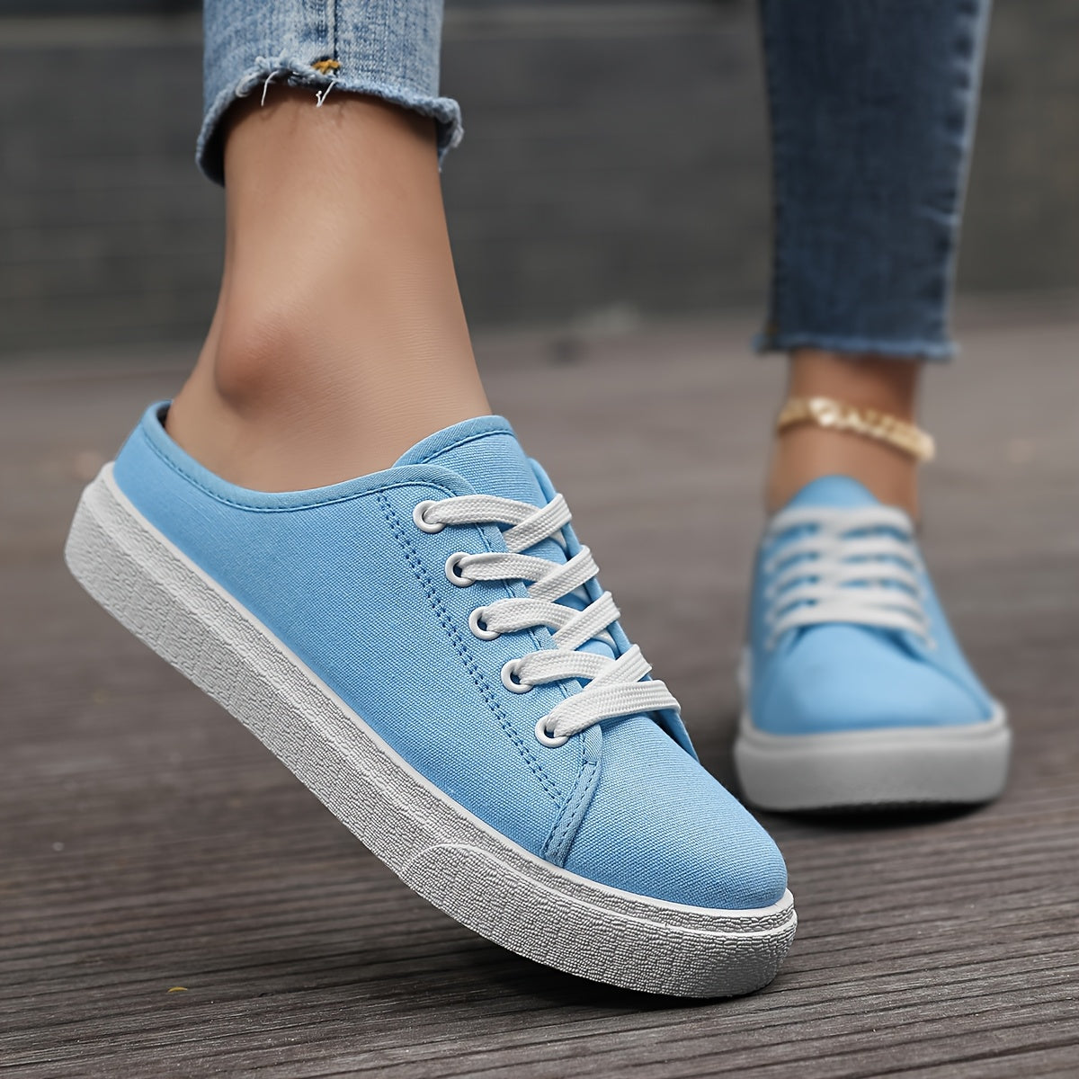 Ladies' Flat Shoes Solid Color Breathable Fabric Comfortable All-Season