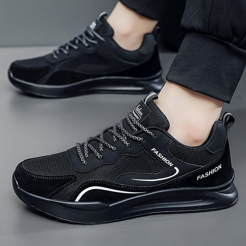 Men's Casual Sneakers Breathable Mesh Lace-Up Low Top Running Shoes