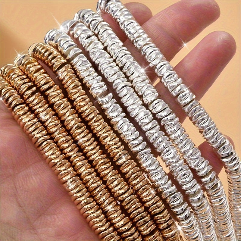 Hematite Spacer Beads for Jewelry Making 6x1mm Wavy Cutaway Beads for Bracelets and Necklaces