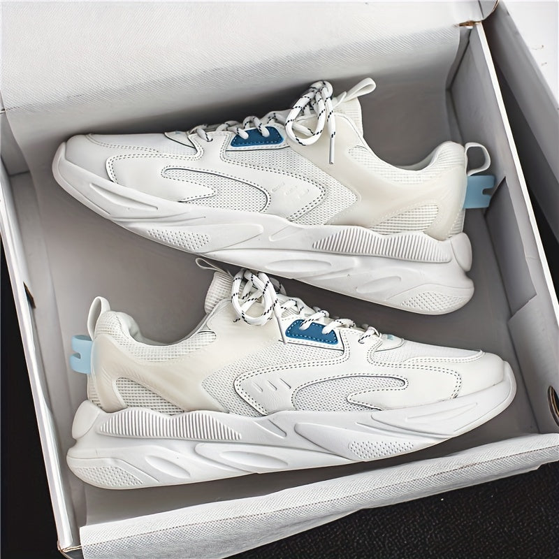 Men's Low Top Running Shoes with Shock Absorption and Color Matching Laces