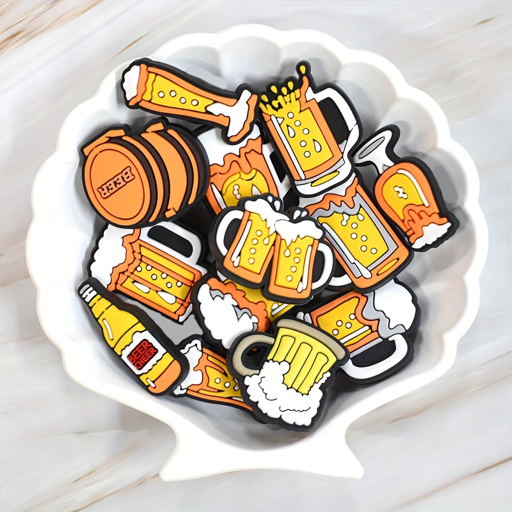 Kids Soft Plastic Shoe Charms Set Yellow Pattern Shoe Accessories