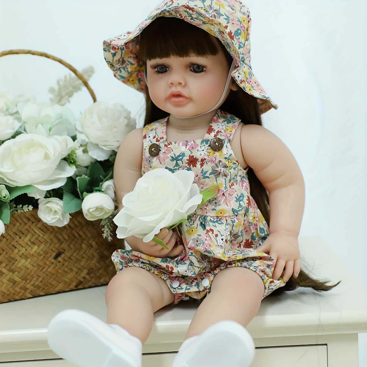 22 dyuymli silikon qiz bolalar kukli, ijodiy o'yin va kiyinish uchun, Rojdestvo va Xellouin uchun bolalar o'yinchoqlari