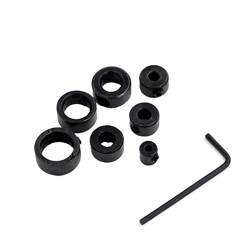 7pcs Drill Stop Ring Set Carbon Steel Locking Rings for Woodworking