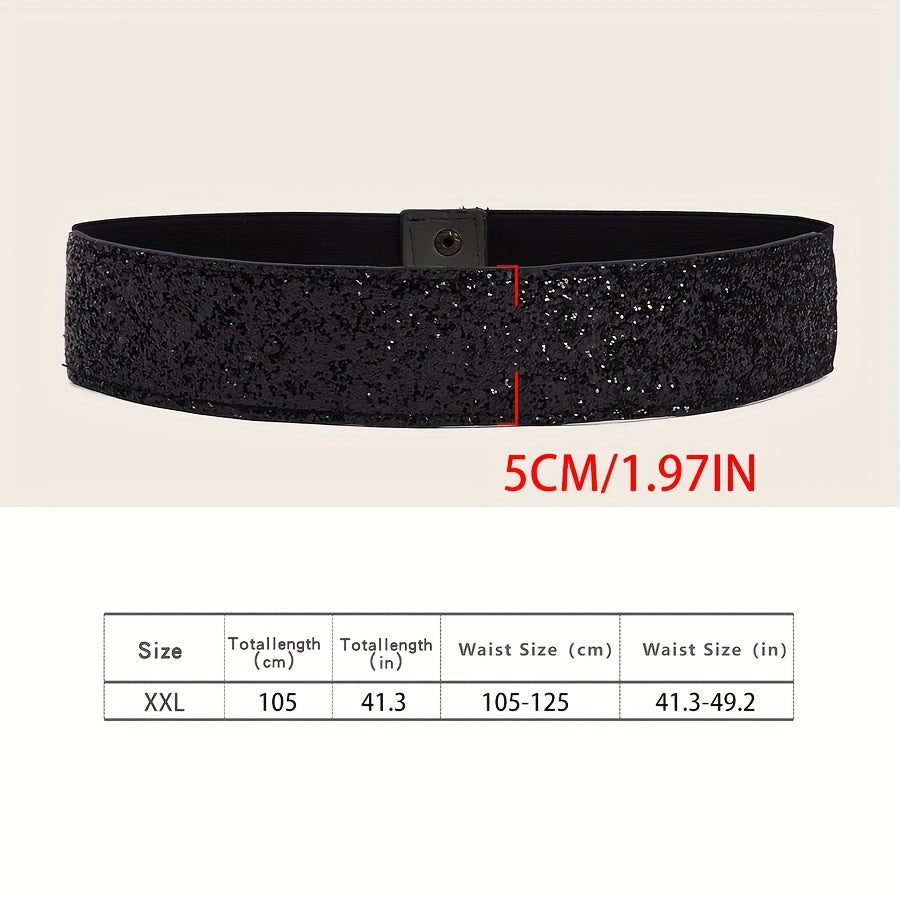 Women's Gold Sequin Belt Fashion Accessory for Party and Evening Wear