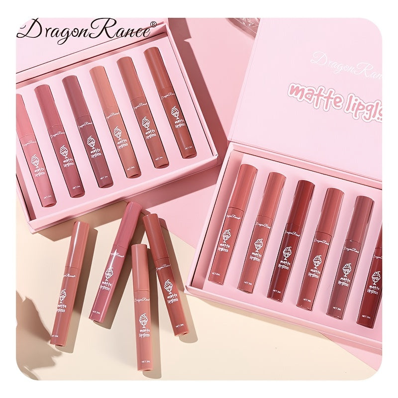 Set de 6 brillos labiales para mujer, color piel nude, de larga duración, a prueba de agua