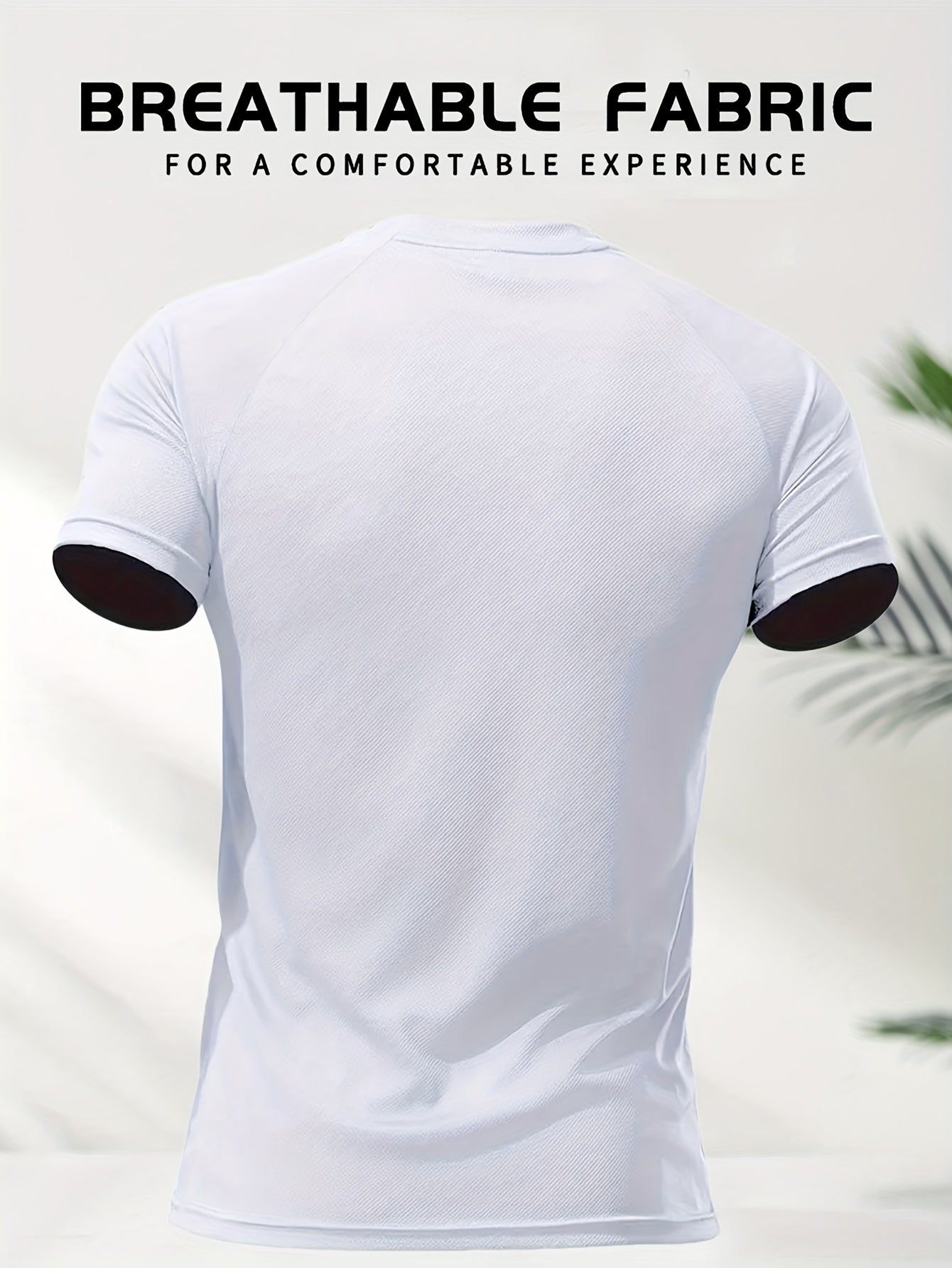 Plus Size Men's Athletic T-Shirt Short Sleeve Polyester Solid Casual Sports Leisure