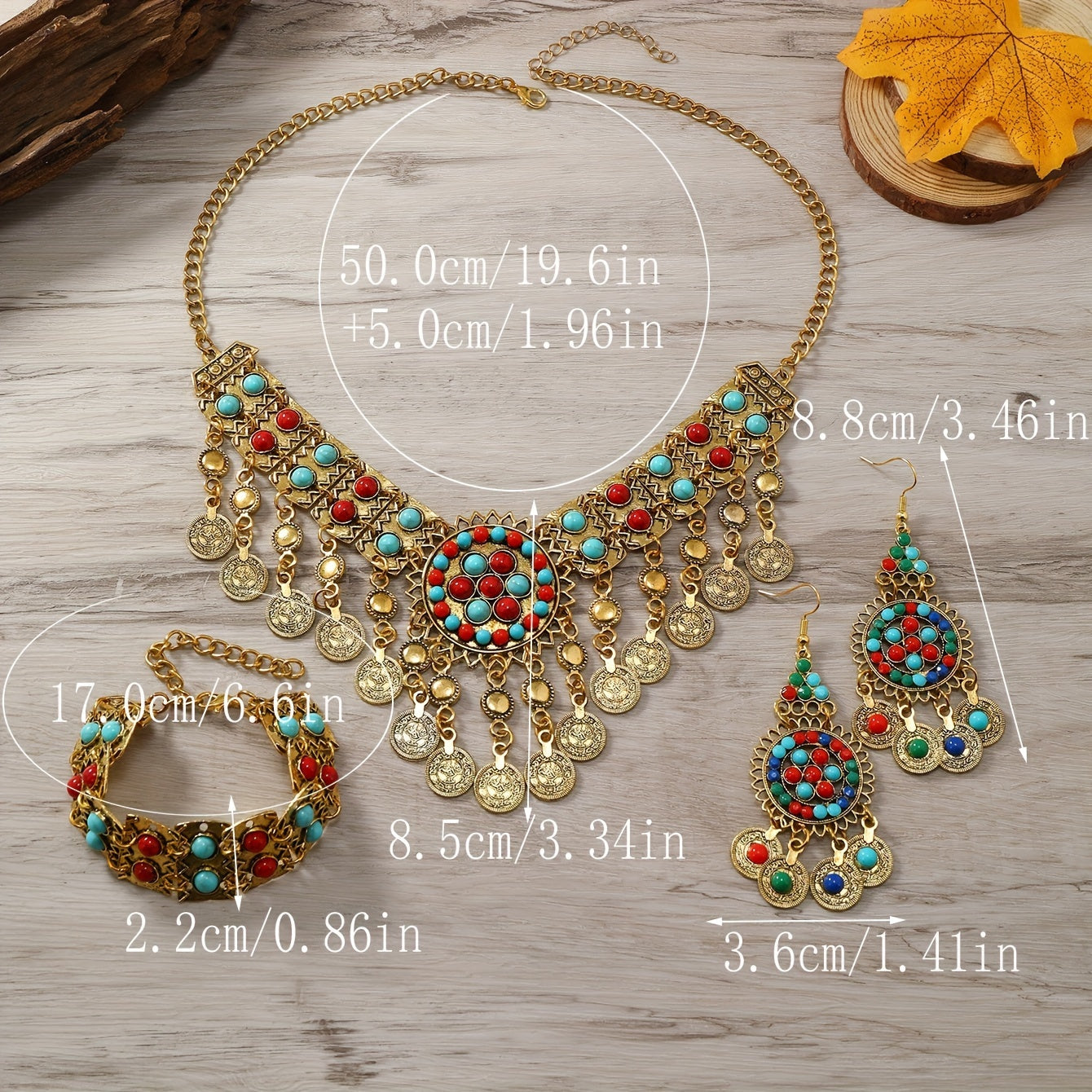 Ethnic Style Jewelry Set with Multi-Layer Tassel Coin Design in Zinc Alloy and Resin for Casual Parties or Dance Nights