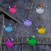 Set of 7 Cute Cartoon Duck Enamel Pins for Clothes Hats Bags Gift