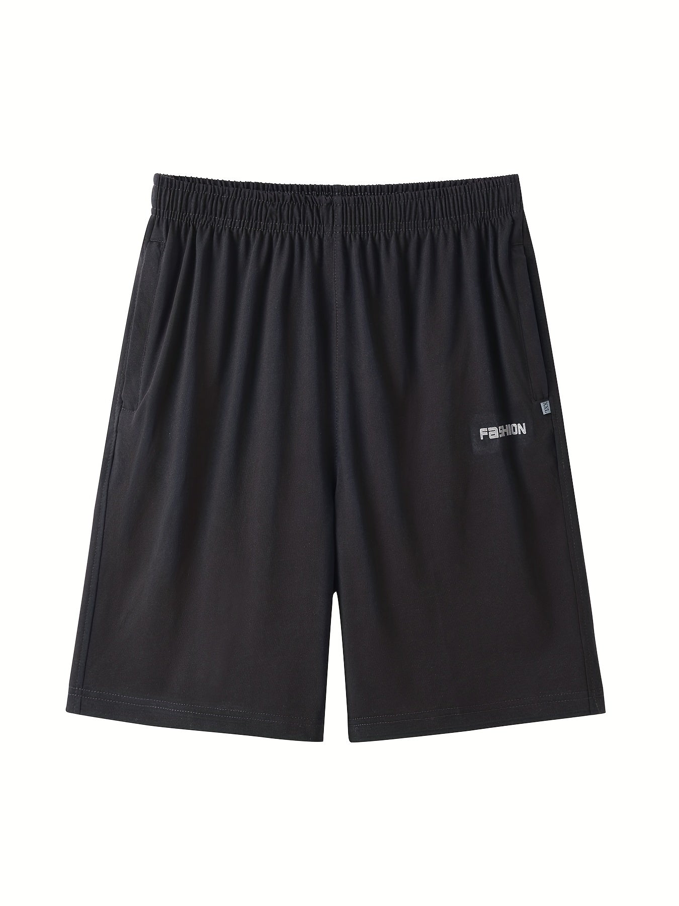 Men's Plus Size Cotton Blend Shorts with Printed Letters for Summer Sports