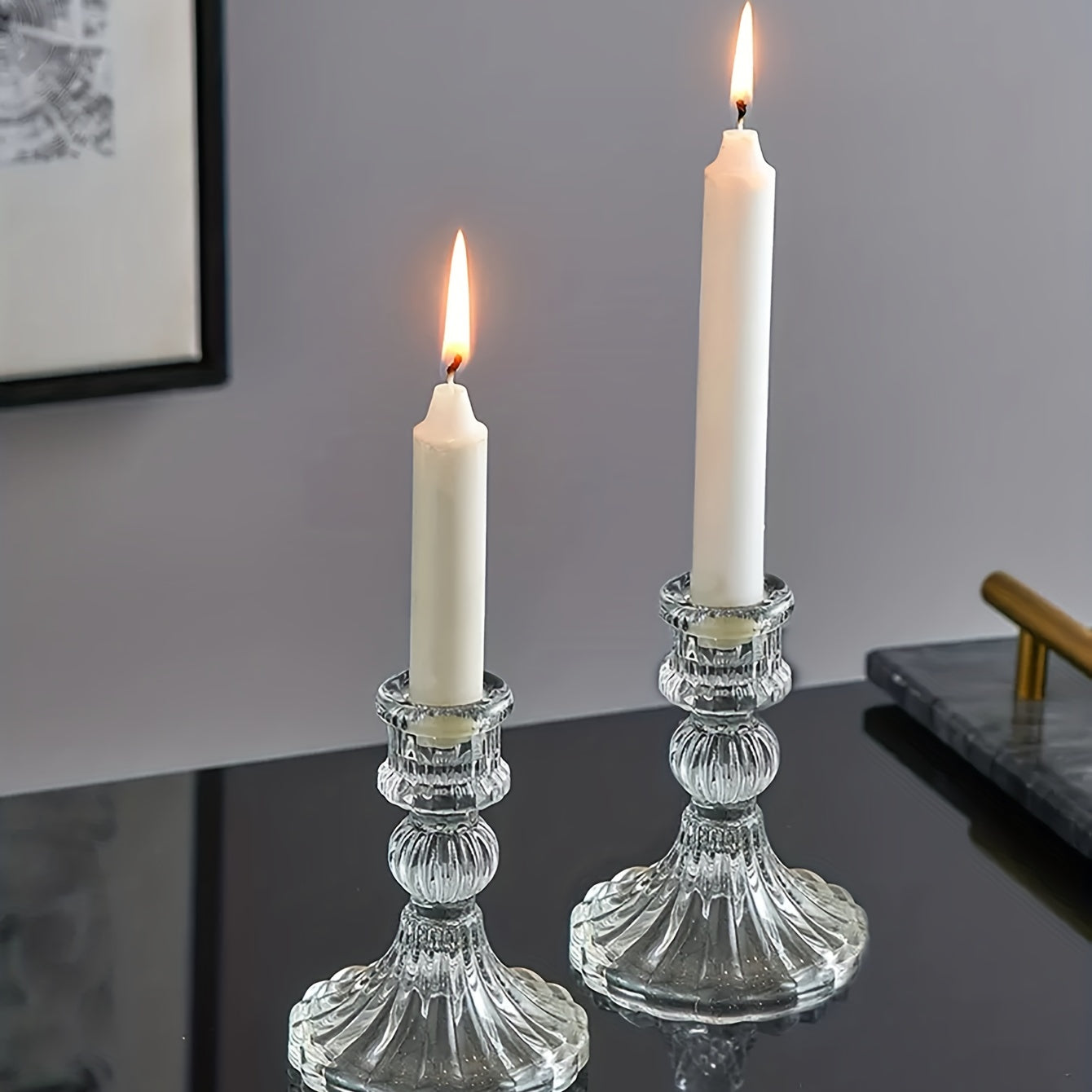 Glass Candle Holder Scandinavian Style for Weddings and Home Decor