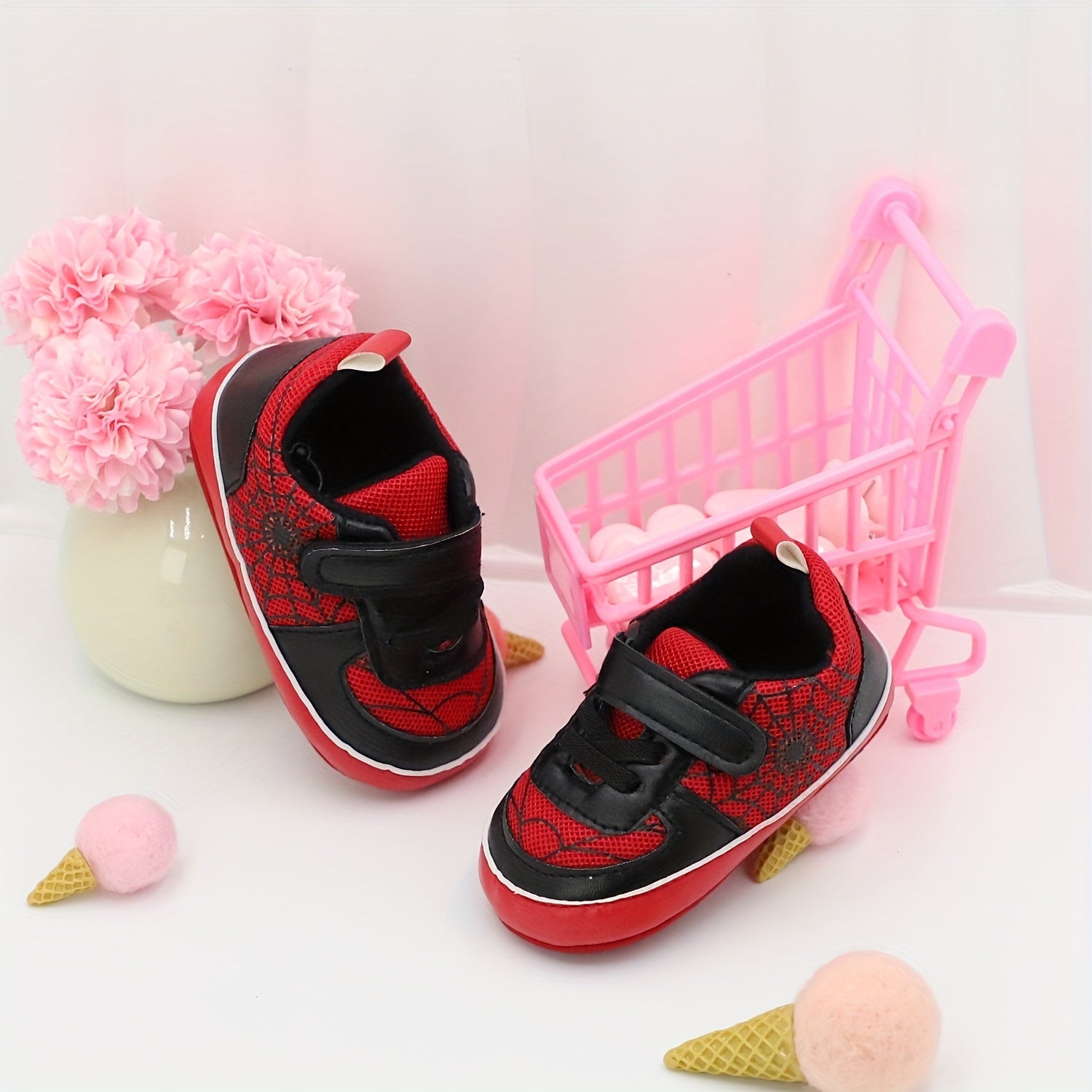 Baby Boys Cartoon Sneakers Lightweight Non-Slip All-Season Toddler Shoes