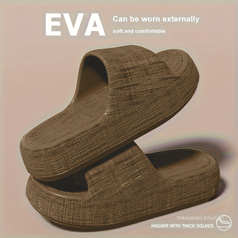 Unisex EVA Non-Slip Slippers Minimalist Striped House and Beach Shoes