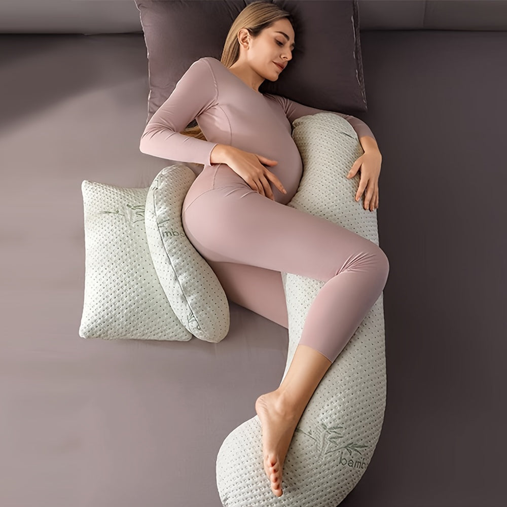 Oltin Maternity Pillow - Bel, Qorin va Oyoqlar uchun Qo'llab-quvvatlovchi H-Shakl Dizayni bilan Eng Yuqori Quvvat | Yumshoq polyesterdan tayyorlangan, olib tashlanadigan qopqoqni o'z ichiga oladi | Shukrona, Rojdestvo va Halloween uchun ideal sovg'a.