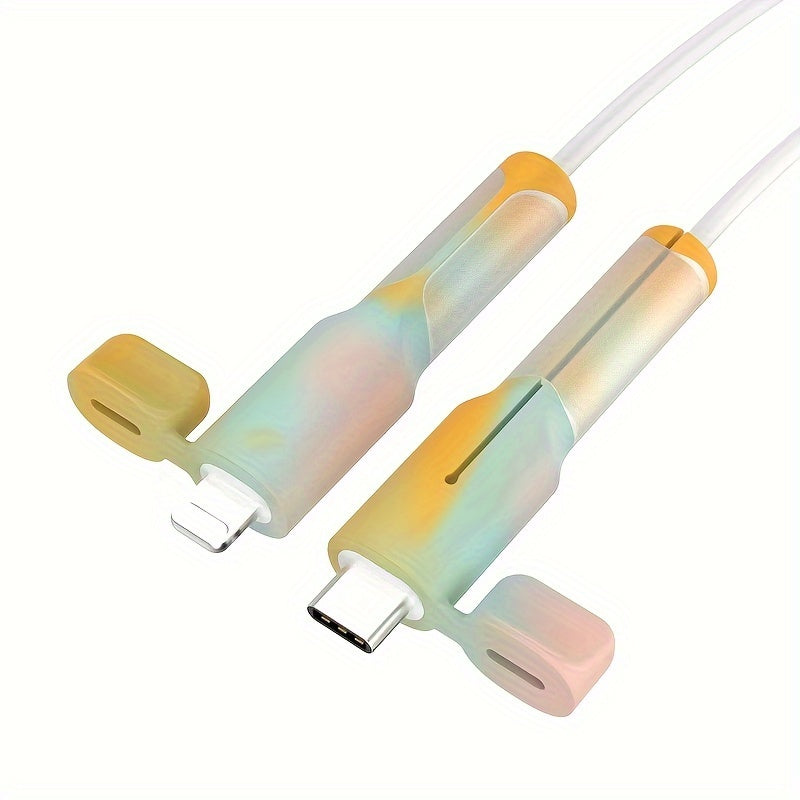 Silicone Cable Protector for Data Cables and Chargers Compatible with iPhone, Huawei, Oppo, Xiaomi, VIVO