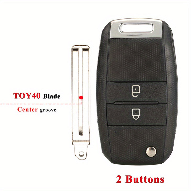 Flip Remote Key Shell Black ABS Car Fob Housing Replacement for SUV Sedan