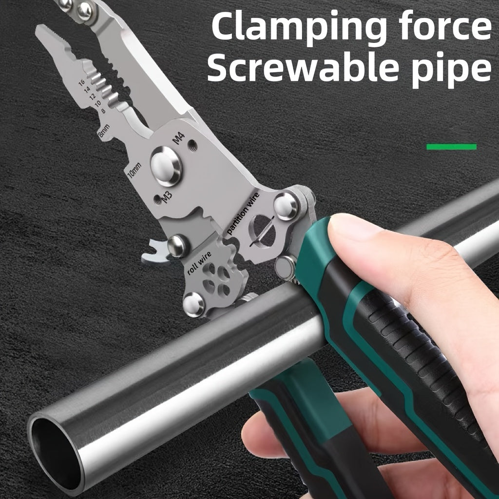 Multifunctional Foldable Wire Stripper Cutter with Hook Knife Screwdriver and Wrench