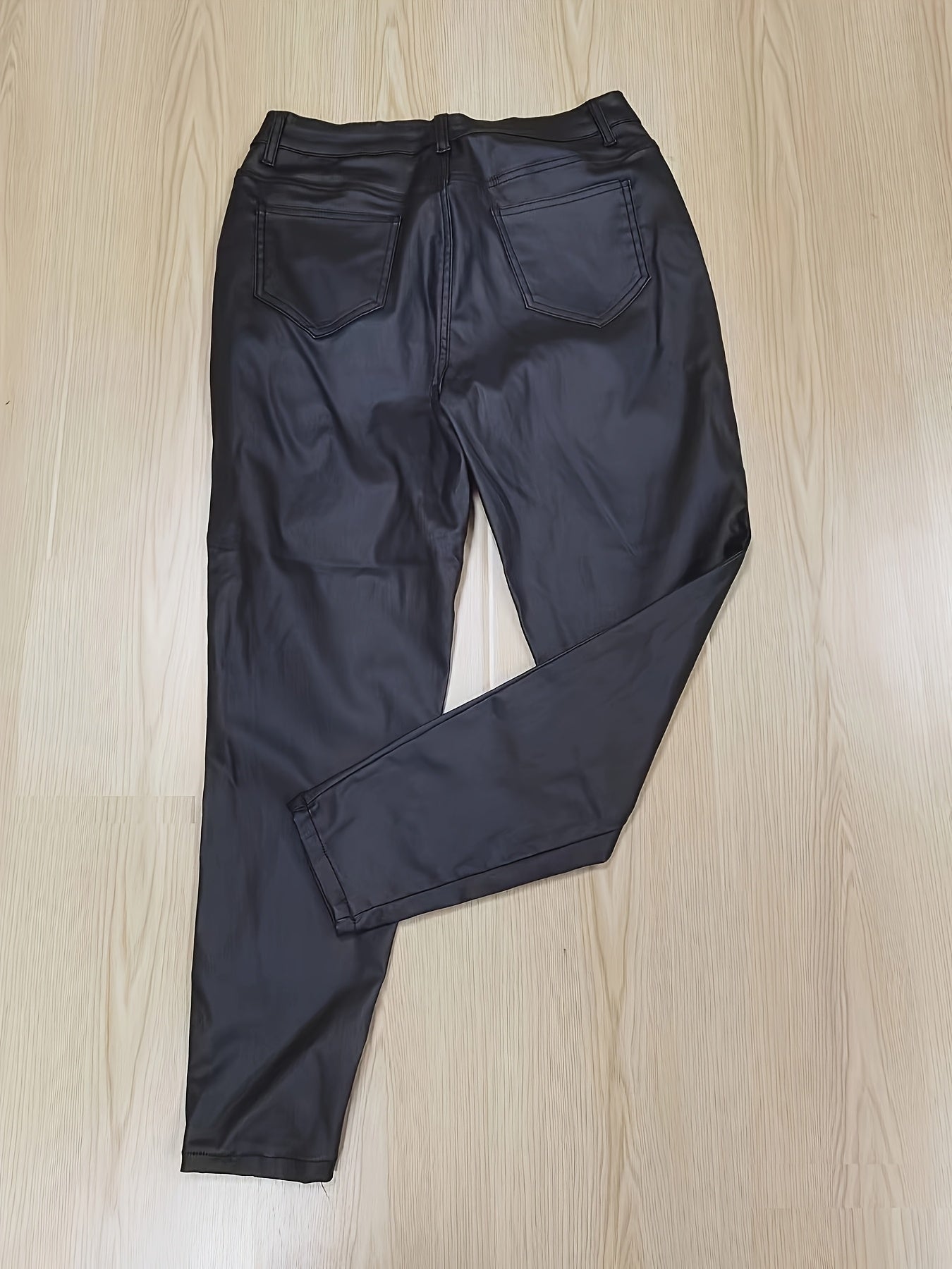 Women's Plus Size Elastic Skinny Jeans Black Rayon Blend Zipper Pockets