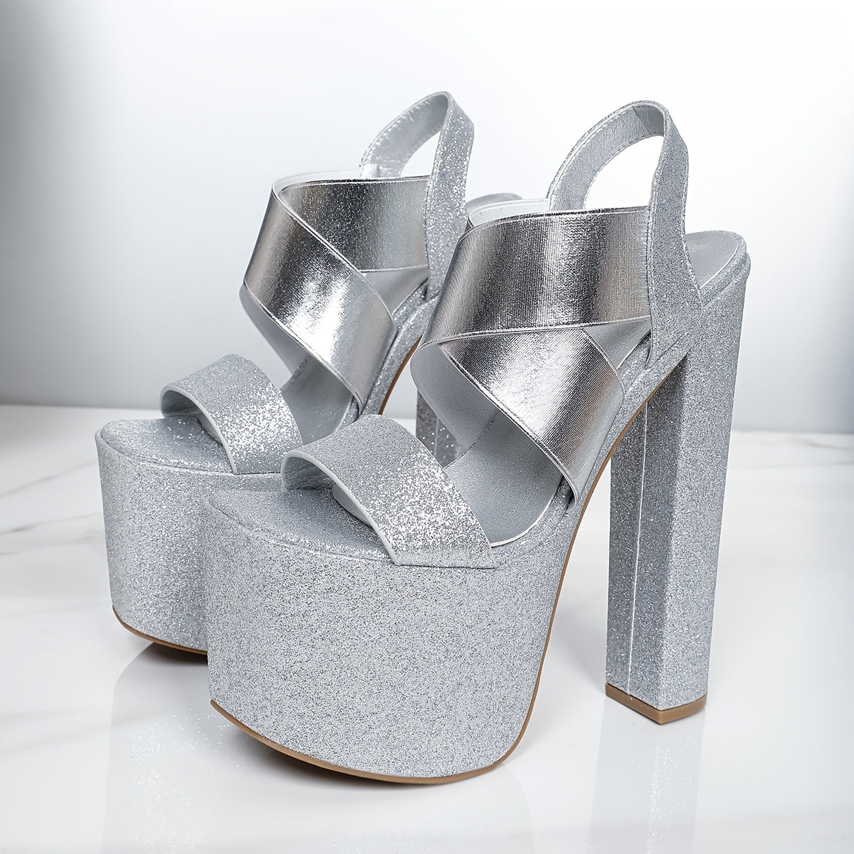 Women's Platform High Heels 19cm Thick Sole Non-Slip TPU Shoes for Party Night Out