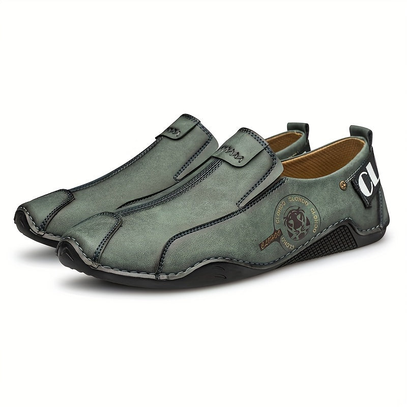 Men's Leather Loafers Slip-On Casual Shoes for Spring Summer Fall Solid Color