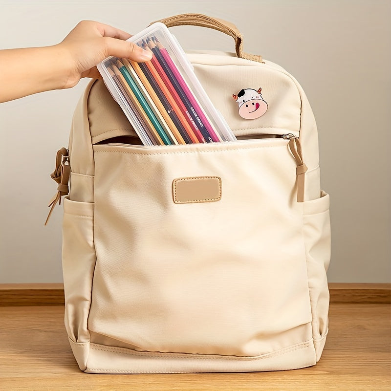 Plastic Storage Box with Hinged Lid for Desk and Drawer Organization