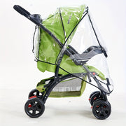 Transparent Rain Cover for Strollers with Windproof Dustproof Canopy and Black Zipper