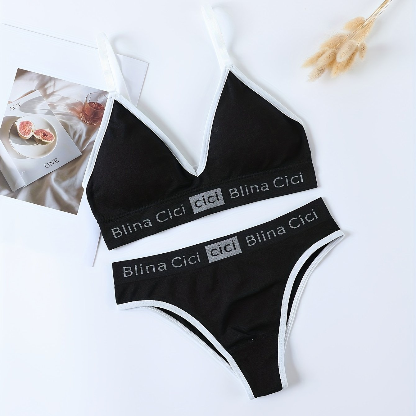 Women's Lingerie Set Push-Up Bra and Elastic Panties Underwear