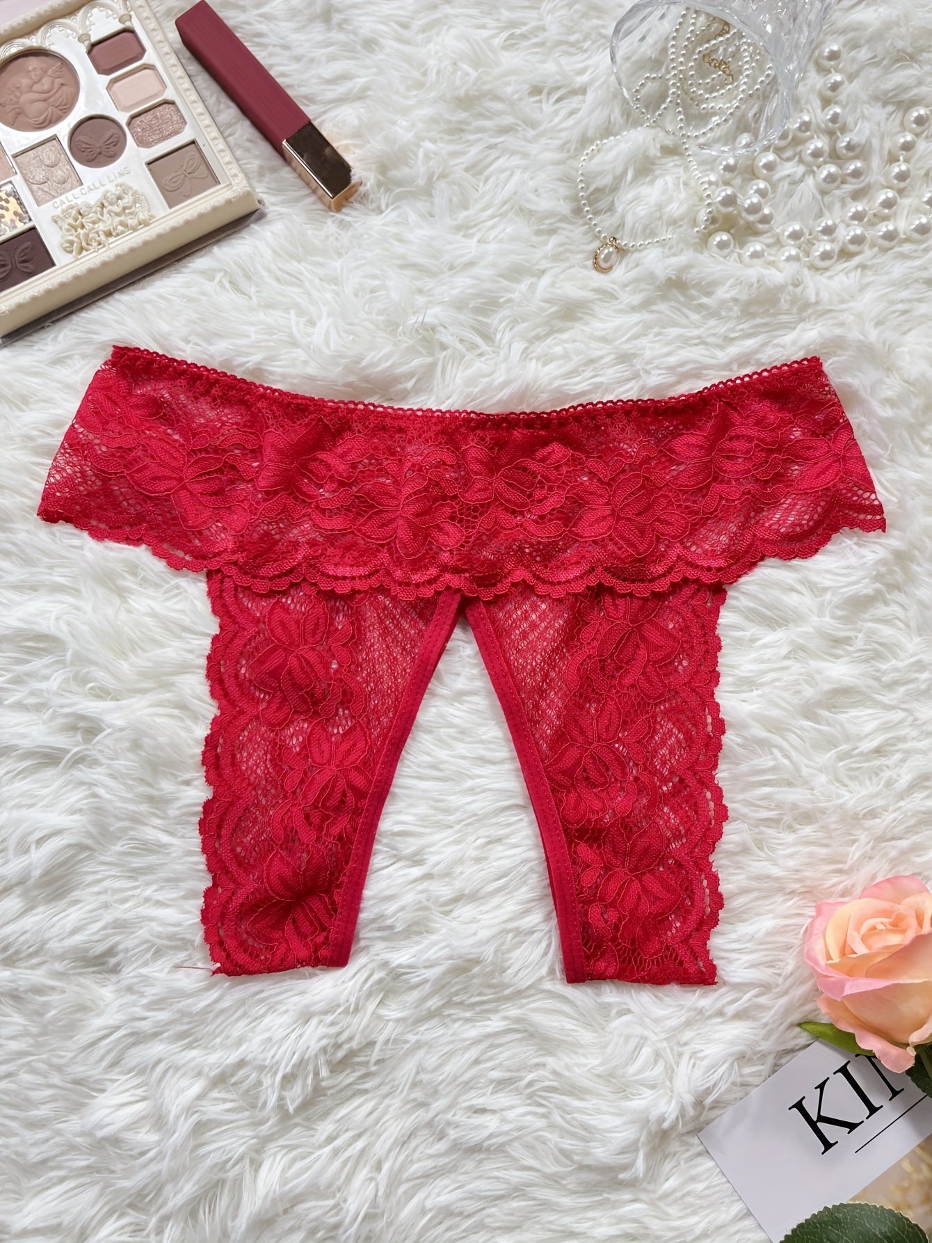 Women's Lace Thongs Open Crotch Panties Sexy Lingerie