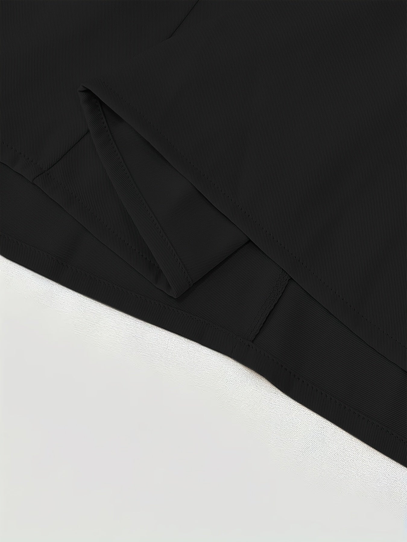 Women's Plus Size Pleated Skirt with Pockets Polyester Solid Color