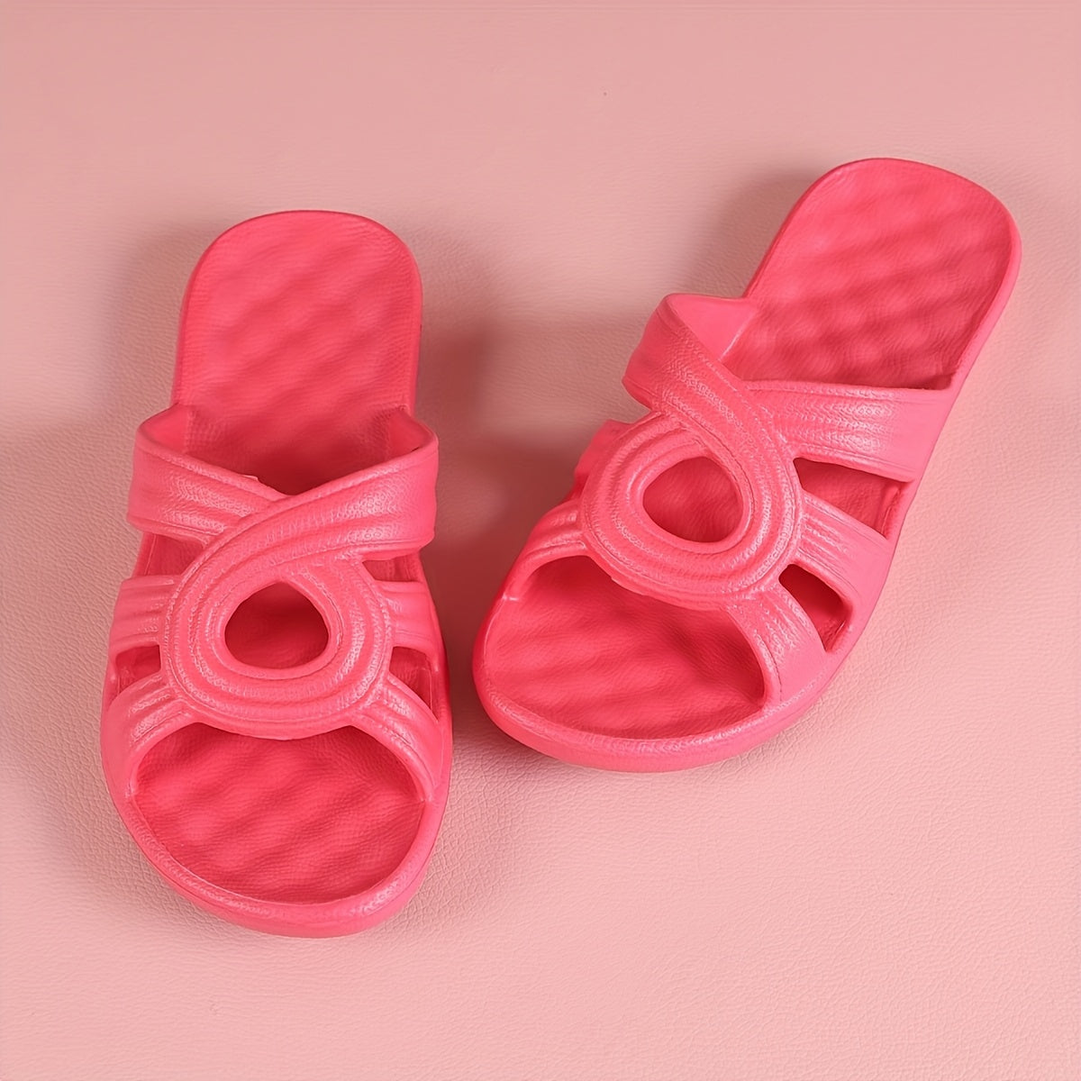 Women's Hollow Out Flat Slides Solid Color Summer Outdoor Shoes