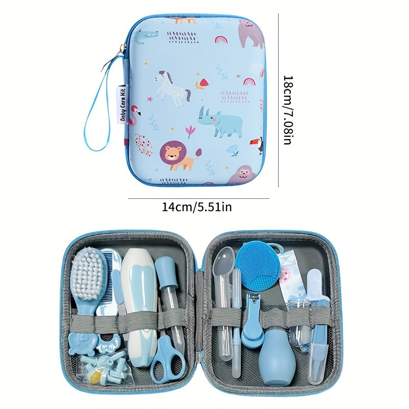 Kids Grooming Kit 14-Piece Safety and Care Set Pink Blue Silicone Essentials