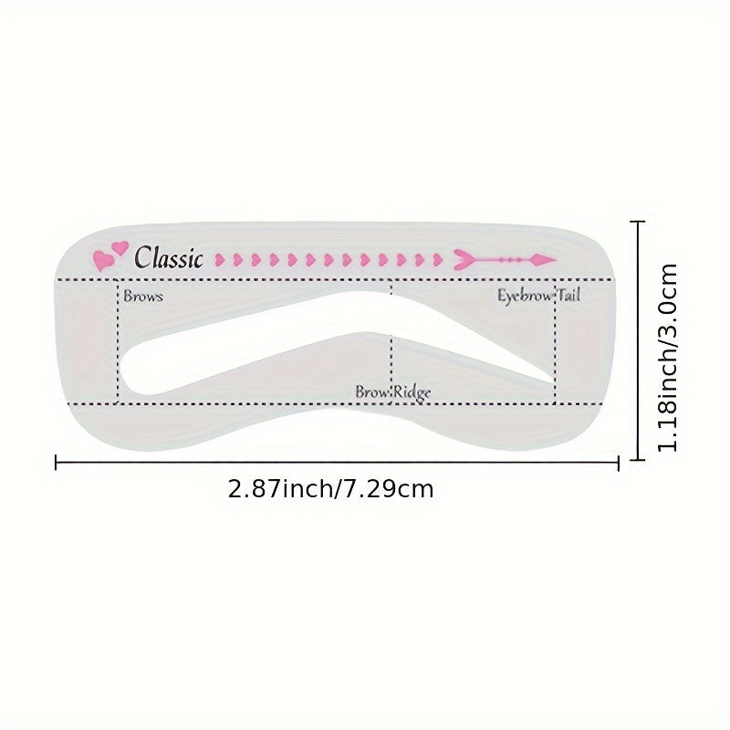 Ayollar uchun aniqlik bilan qosh kontur shablonlari to'plami 10 dona, qattiq yopishadigan qosh shabloni