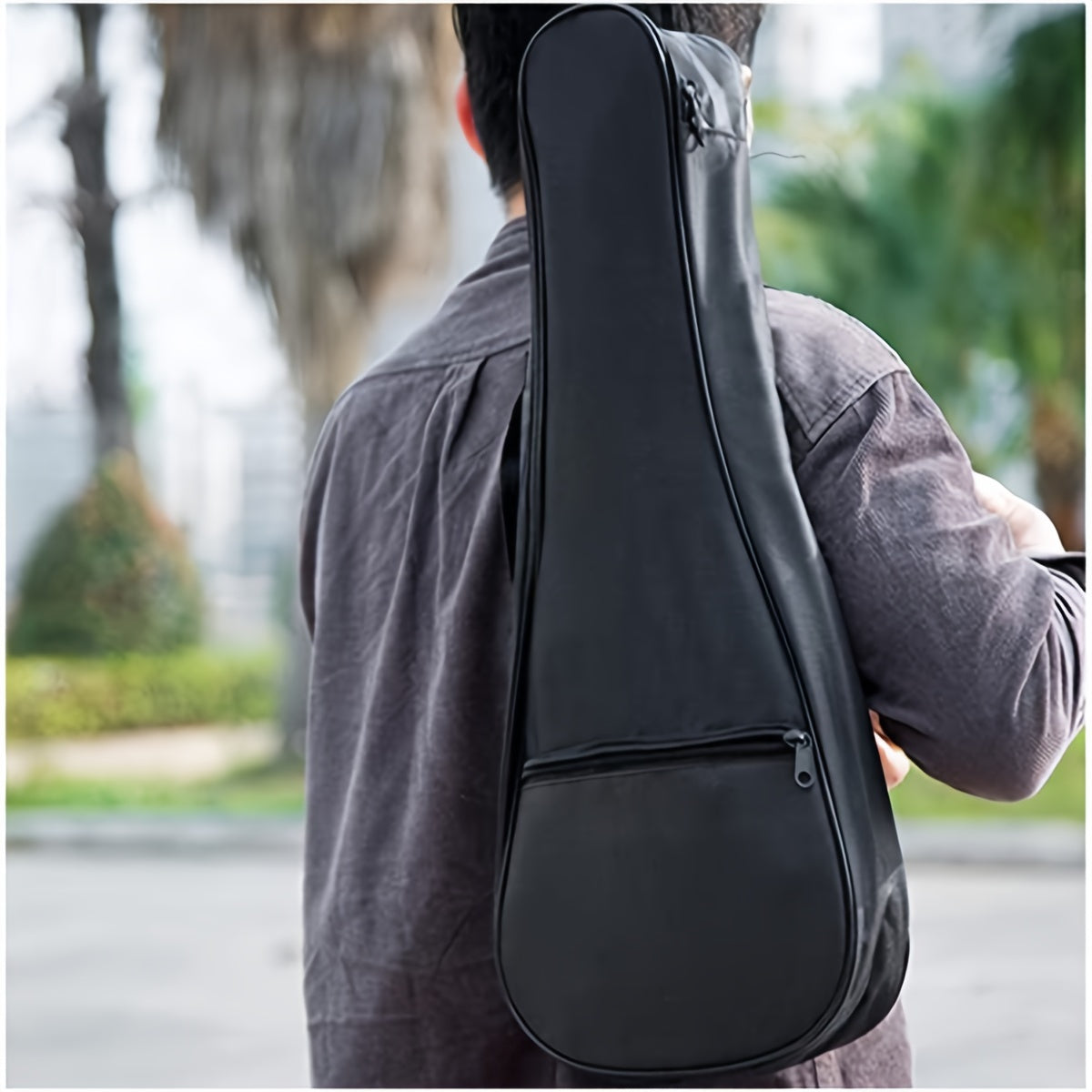 Funda acolchada negra para ukelele soprano y tenor con correas ajustables para conciertos