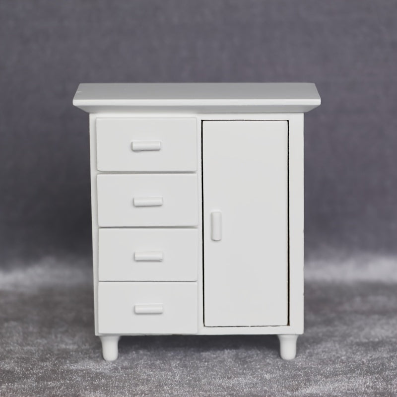 Tiny Wooden Bedside Table with Drawers for Dollhouses and Desktops