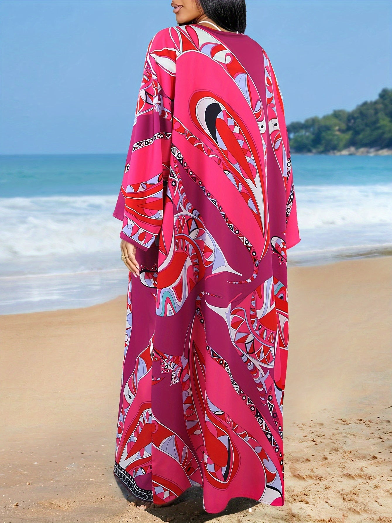 Шикарный тропический принт женского комплекта из двух предметов: зеленый и желтый кардиган с открытым передом и шорты с высокой талией. Повседневный, машинная стирка, полиэстеровый микс.