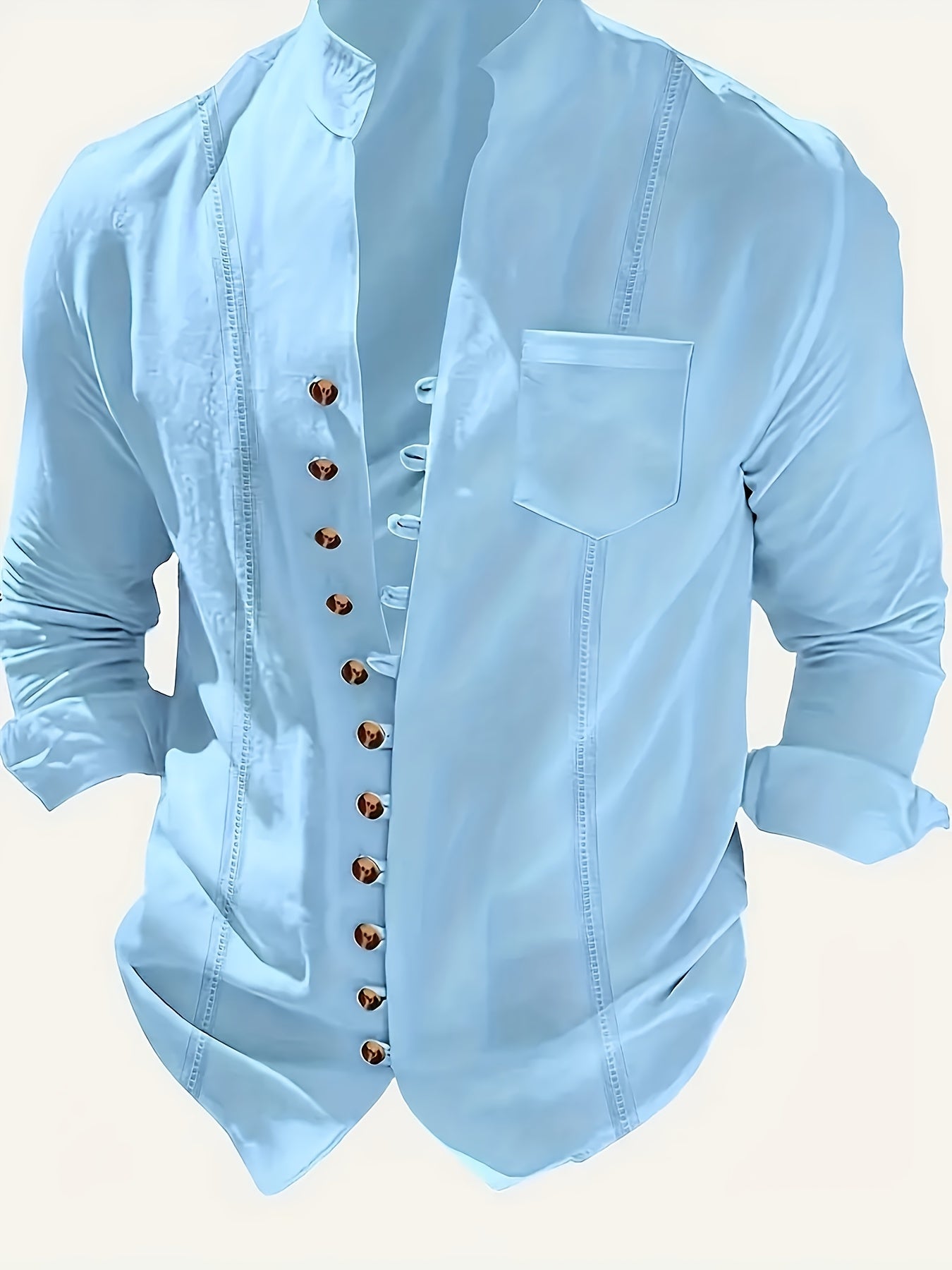 Men's Cotton Cuban Style Casual Suit for Spring and Autumn Two-Piece Set