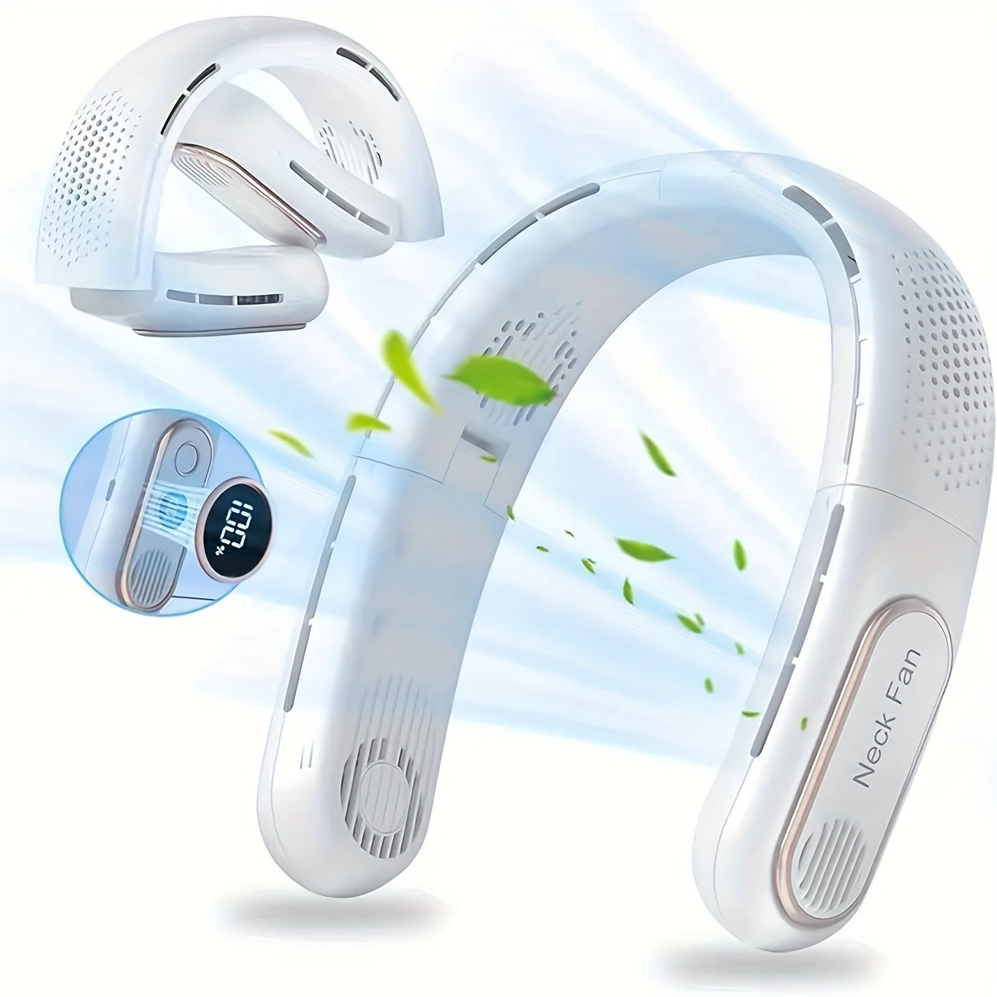 Portable Hanging Neck Fan with USB Charging Silent Cooling for Outdoor Use