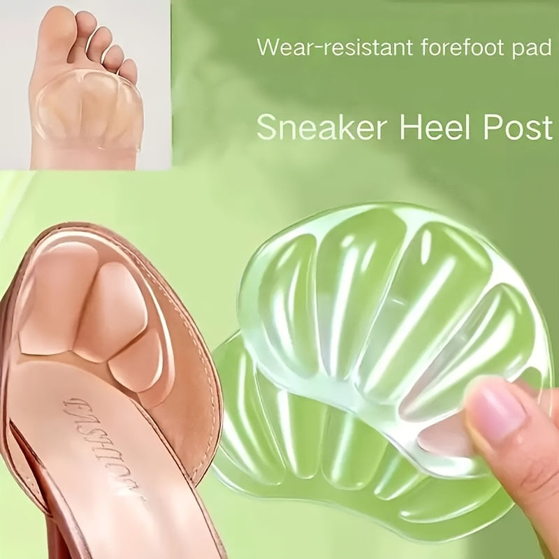 Unisex Transparent Gel Insoles for Pain Relief and Support, Cushions