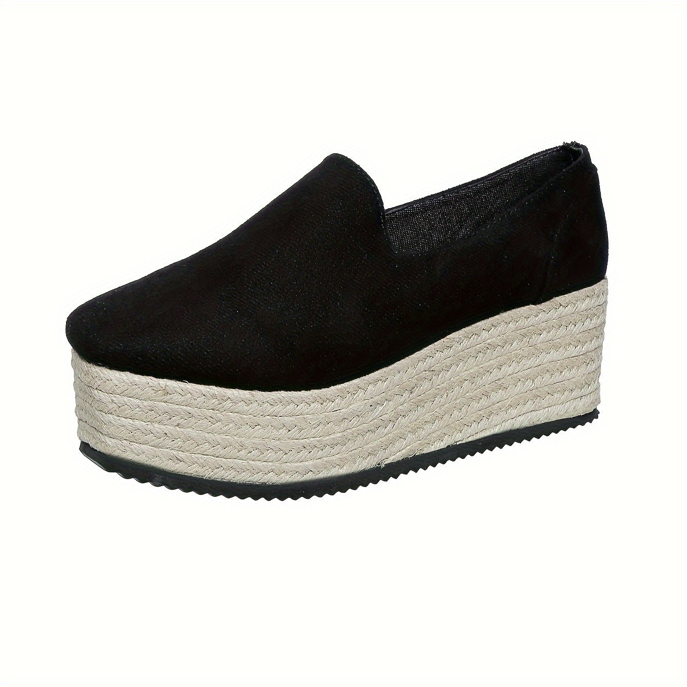 Women's Casual Platform Shoes With Rope Detail Fuzzy Lining All Season