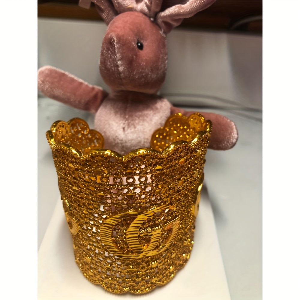 Set of 2 Copper Jewelry Pieces Open Cuff Bracelet and Ring Filigree Design for Special Occasions